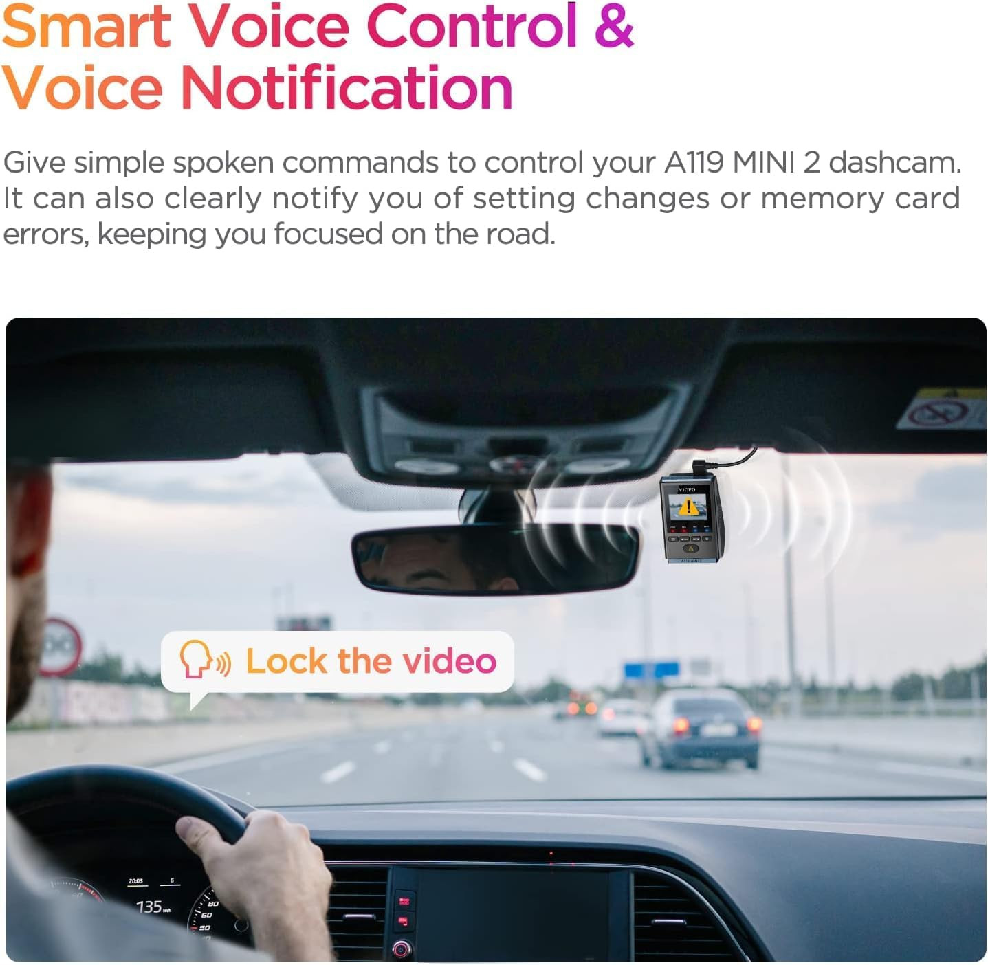 Dash Cam A119 Mini 2, STARVIS 2 Sensor, 2K 60Fps/Hdr 30Fps Voice Control Car Das