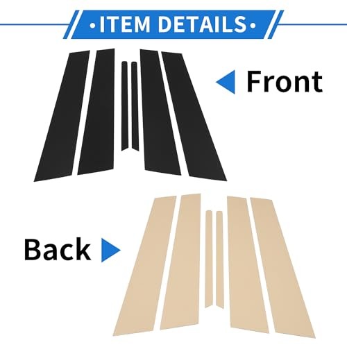 6 Pcs Door Pillar Window Trim for Kia Optima 2011-2015 Front Rear Left Black
