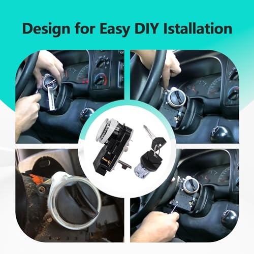 Ignition Switch with Ignition Lock Cylinder Fits for 1997-1998 Grand Cherokee,