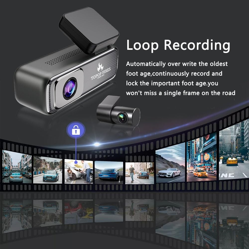 Dash Cam Front and Rear 4K 60fps 1080P Dual Lens WiFi Night Vision 64GB