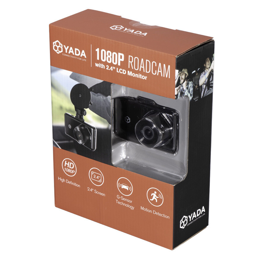 YADA Roadcam, 1080P Full-HD Dash Cam, 110° Wide Angle Lens, 2.4″ LCD Display New
