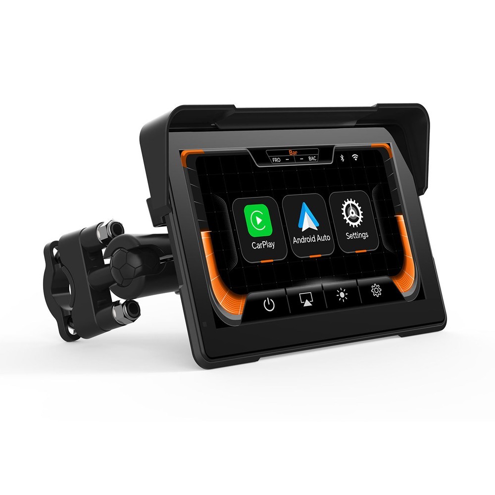 7″ IPS Motorcycle GPS Navigation CarPlay Android Auto Dual Bluetooth / 2PCS TPMS