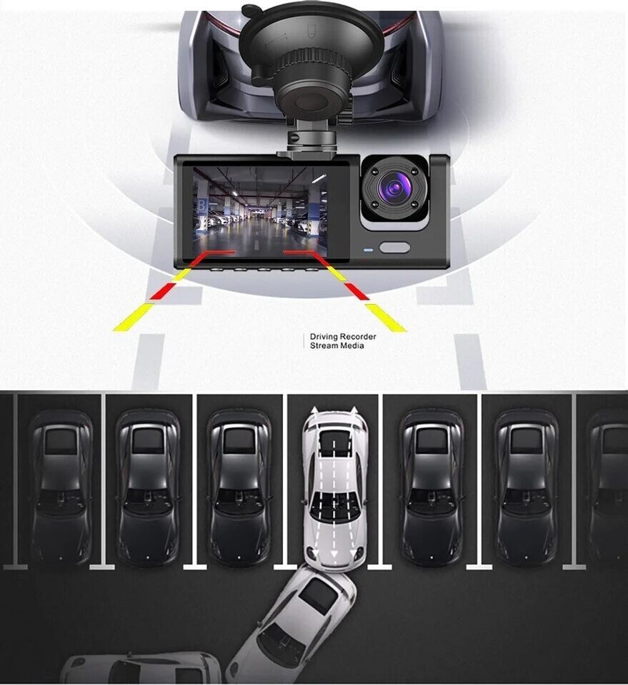 Touch Screen Dash Cam 4″ 1080P Front/Rear Camera Dual Lens Car DVR Recorder