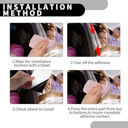 Door Pillar Window Trim – Car Front Rear Left Right Side Black Carbon Fiber