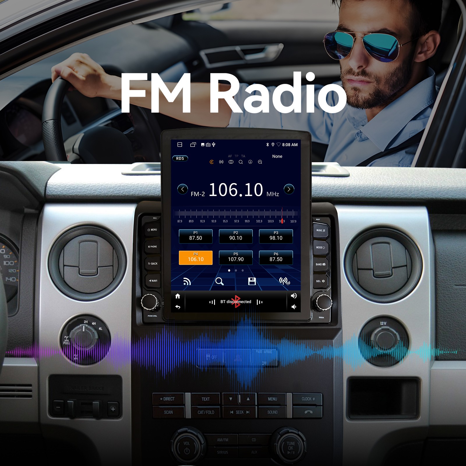 Car Stereo Radio For Ford F150 2009-2014 9.7″Android 13 Carplay GPS Navi WIFI BT