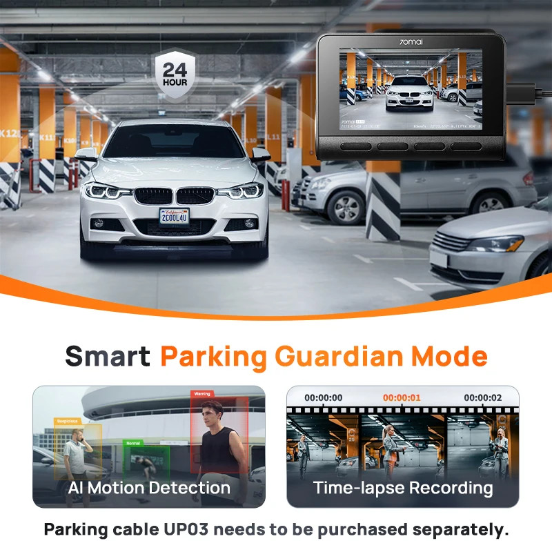70mai A810 4K Dash Cam Front Rear GPS ADAS Night Vision Parking Surveillance DVR