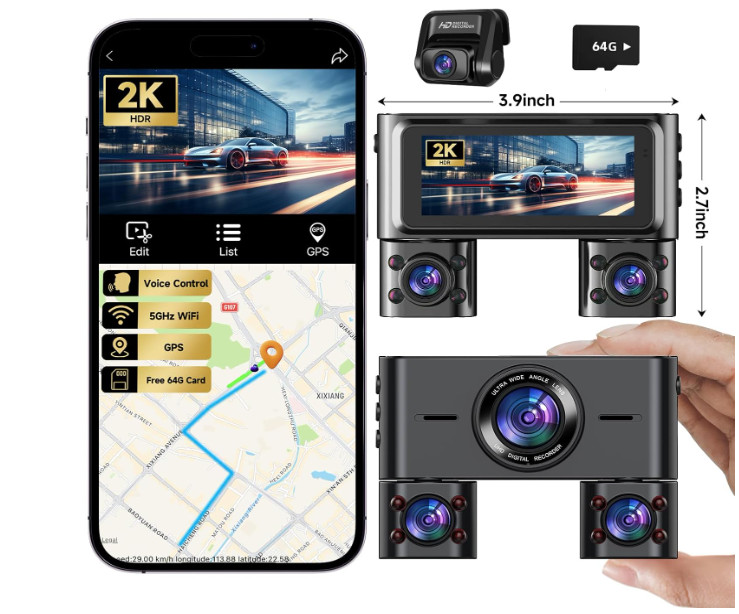 Cámara para Coche Delantera, Trasera e Interior con Visión Nocturna 24/7. NUEVO