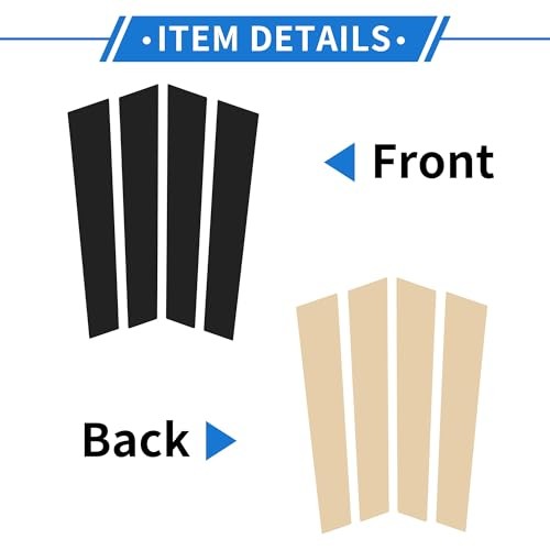 4 Pcs Door Pillar Window Trim for Porsche Panamera 2017-2021 Black Front Rear