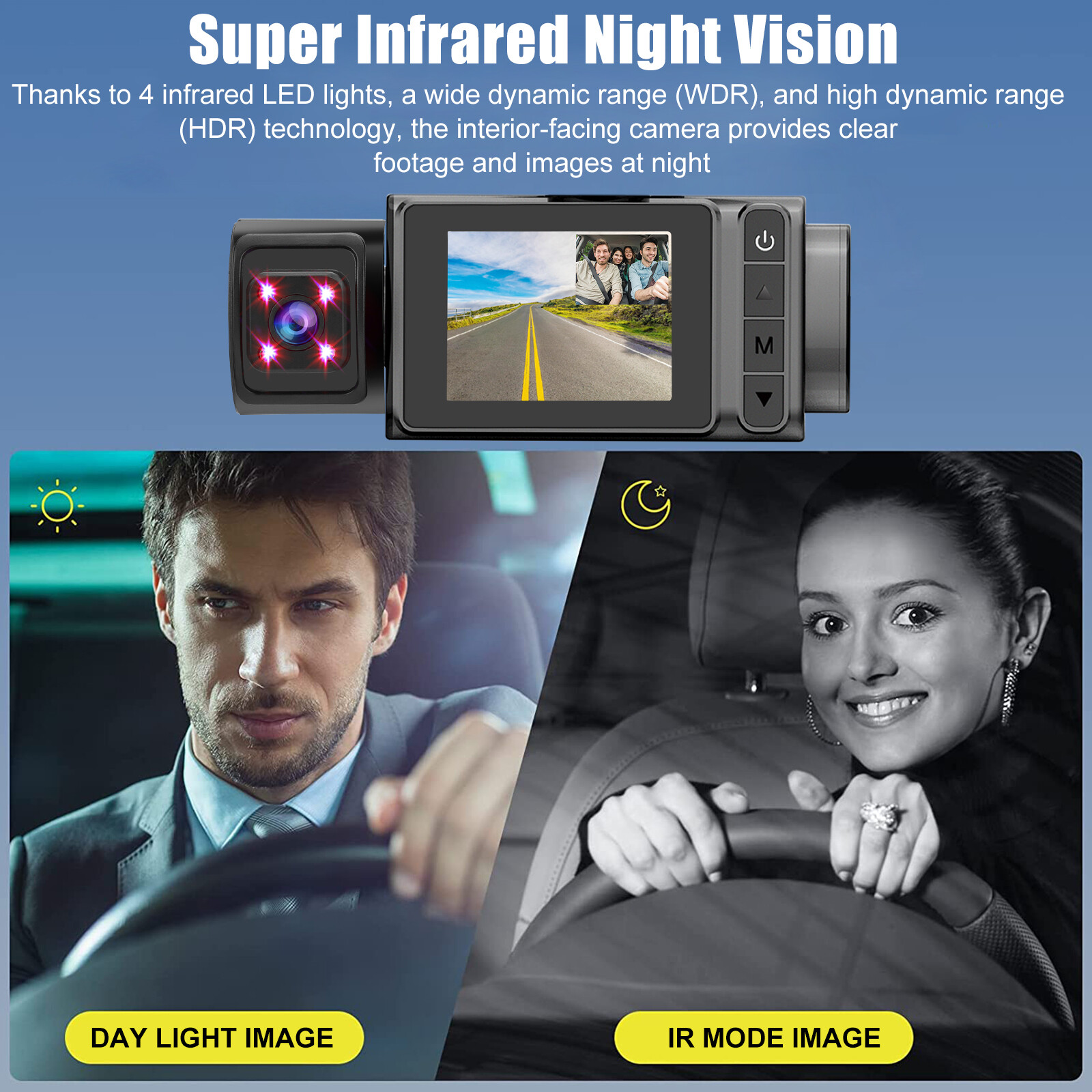 1080P 3 Lens Car DVR Dash Cam Front/Rear/Inside Camera Video Recorder G-Sensor