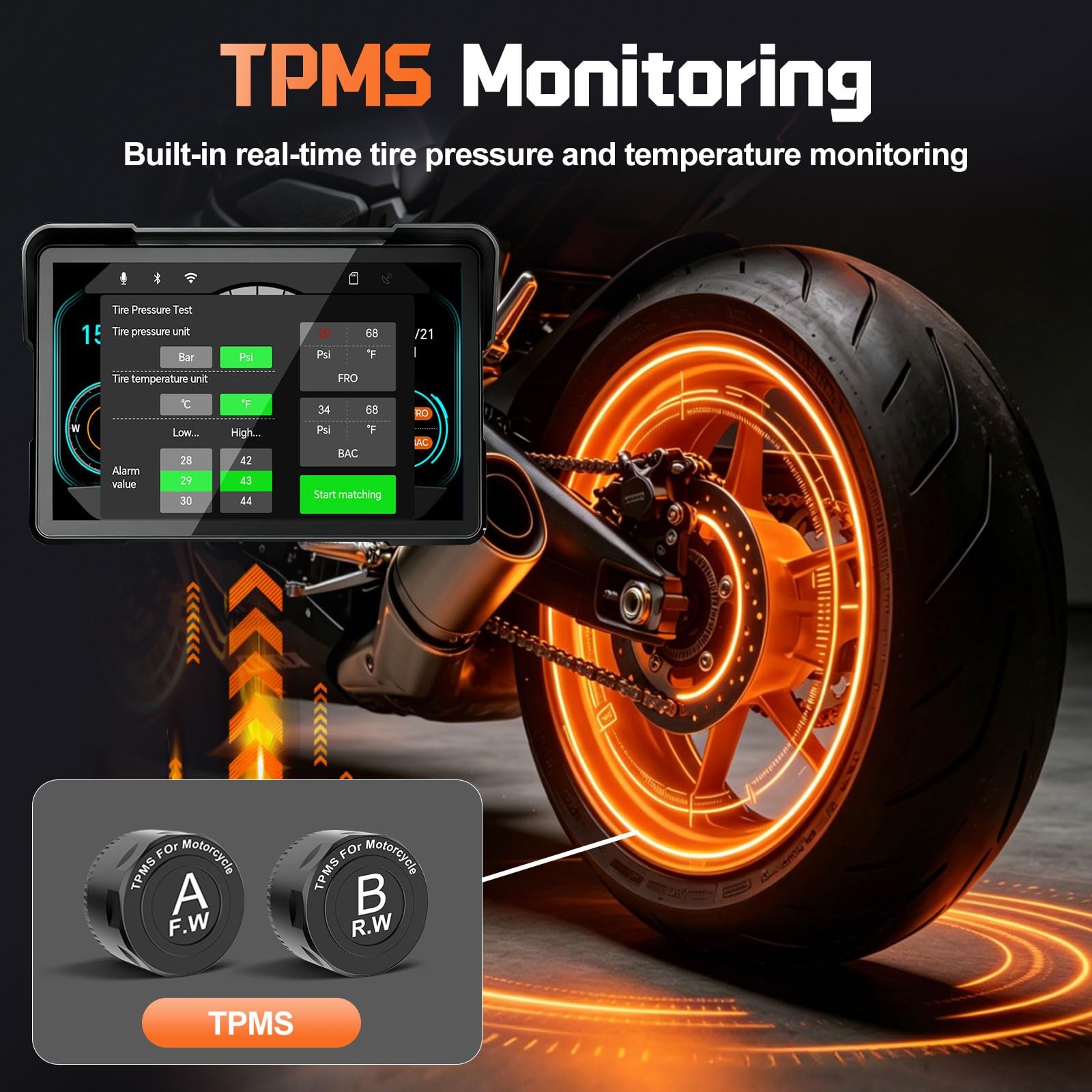 2026 LBW 7″ Wireless GPS Motorcycle CarPlayIncludes 128G SD with Android Auto…