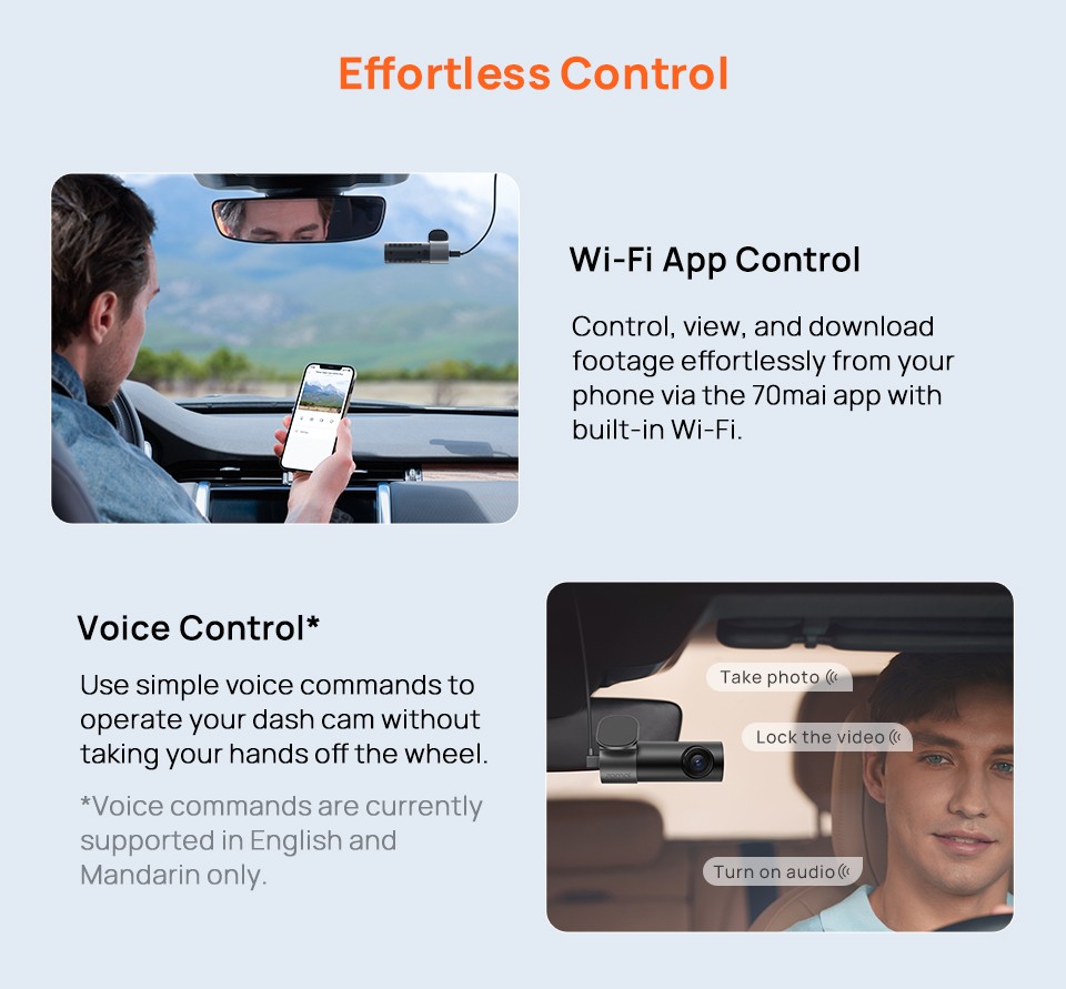 70mai M310 Plus 3K Car Dash Cam APP Video Recording Camera Smart Dashcam DVR AU