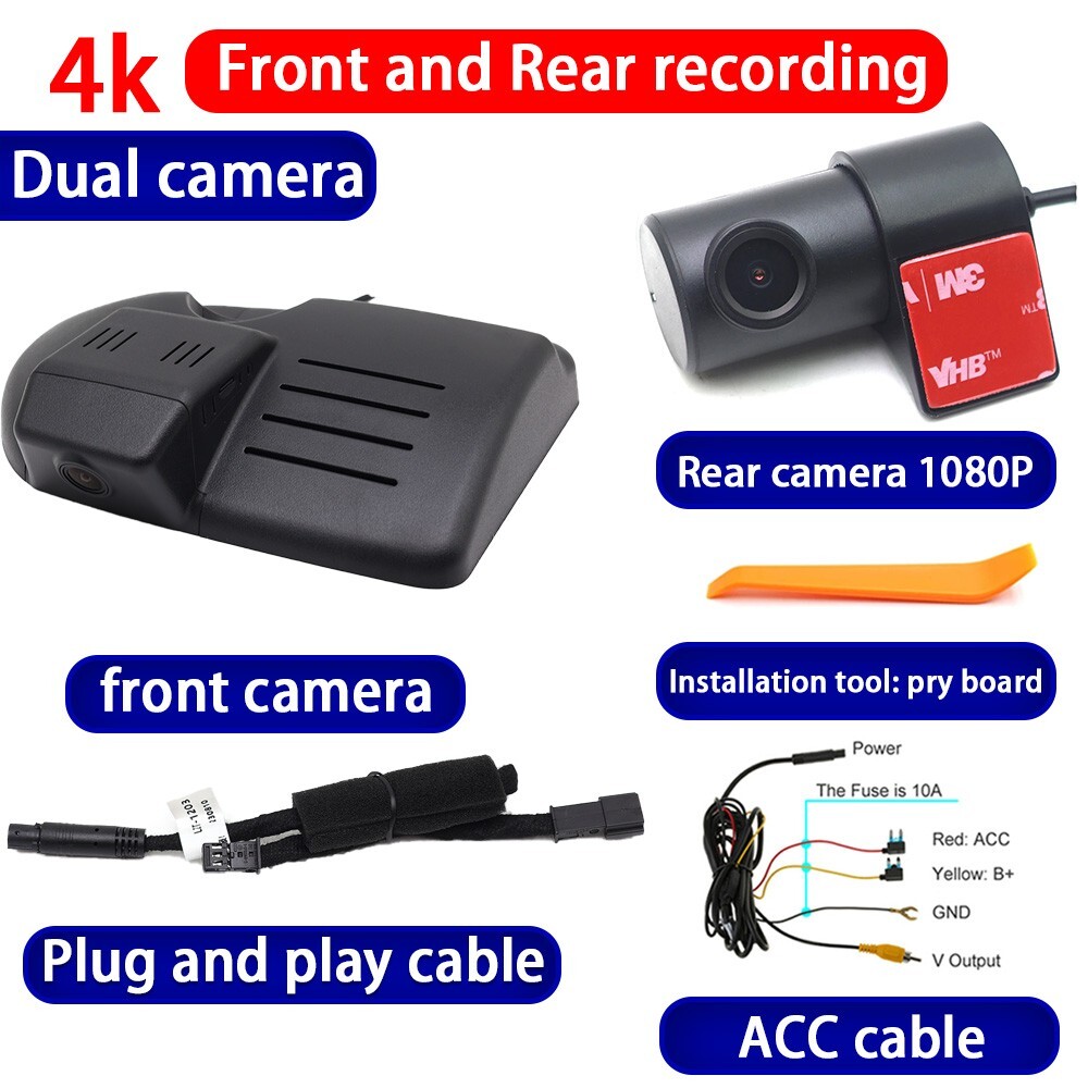 Plug and Play 4K HD Wifi Dash Cam Camera for Ford Mustang S650 2024 2025 7th Gen