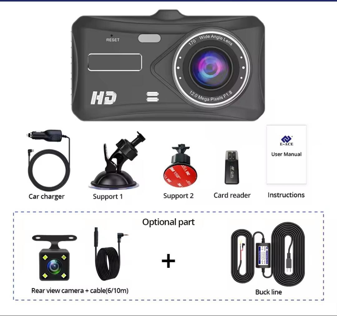 Car dashcam 24H Touch Night Vision