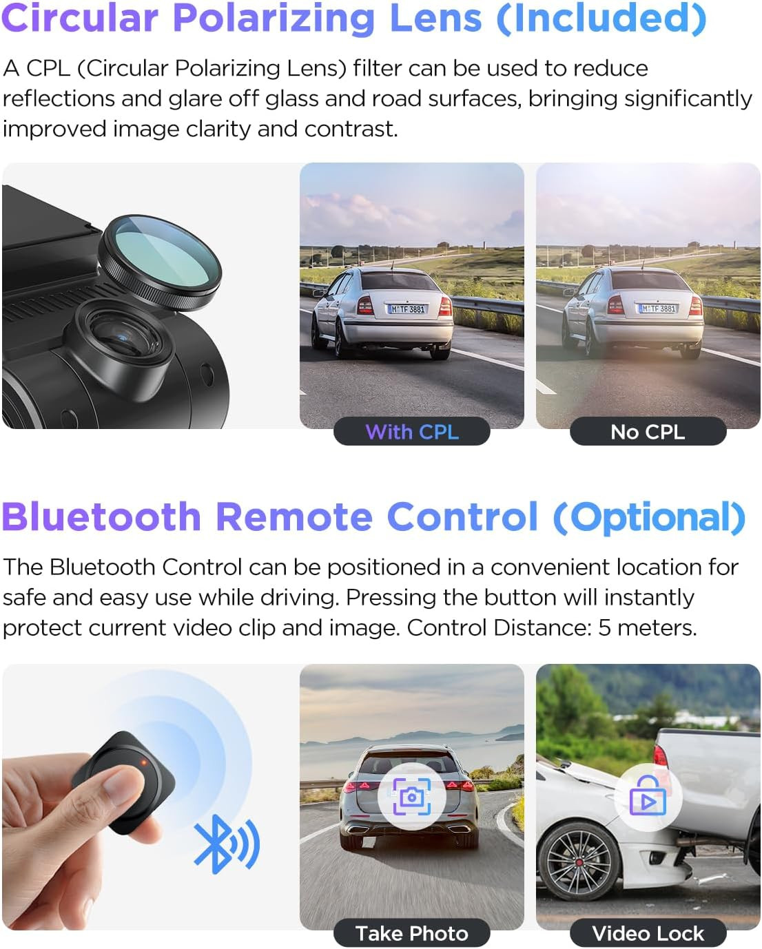 A229 Pro 3 Channel 4K HDR Dash Cam, Dual STARVIS 2 Sensors IMX678 & IMX675, 4K+2