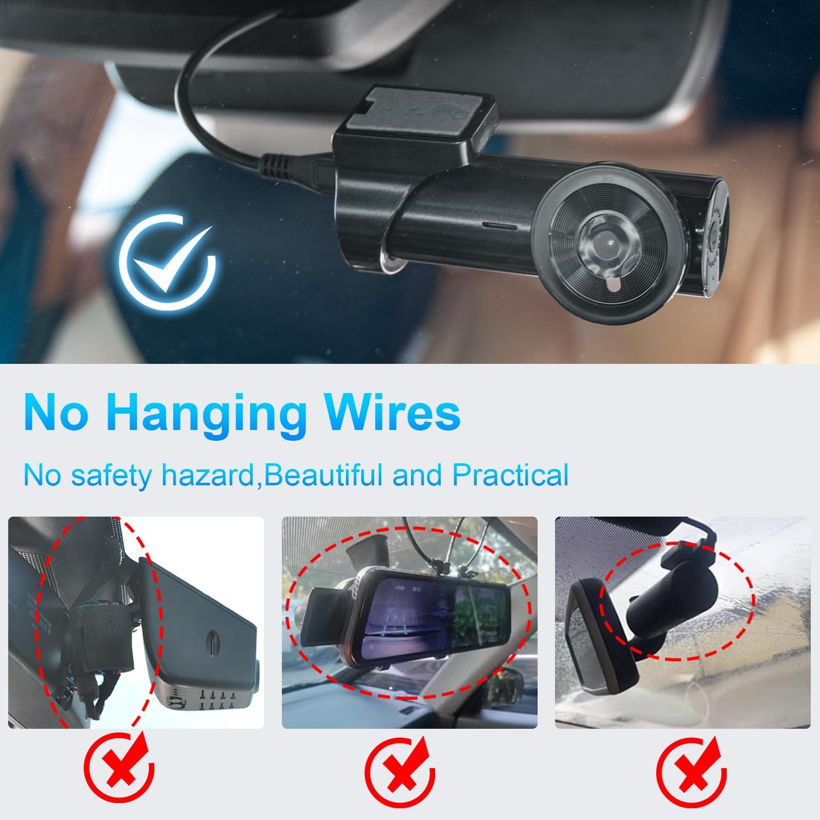 Dash Cam Power Adapter for Mercedes – 4-Pin Rain Sensor Hidden Cable Kit, Plug &