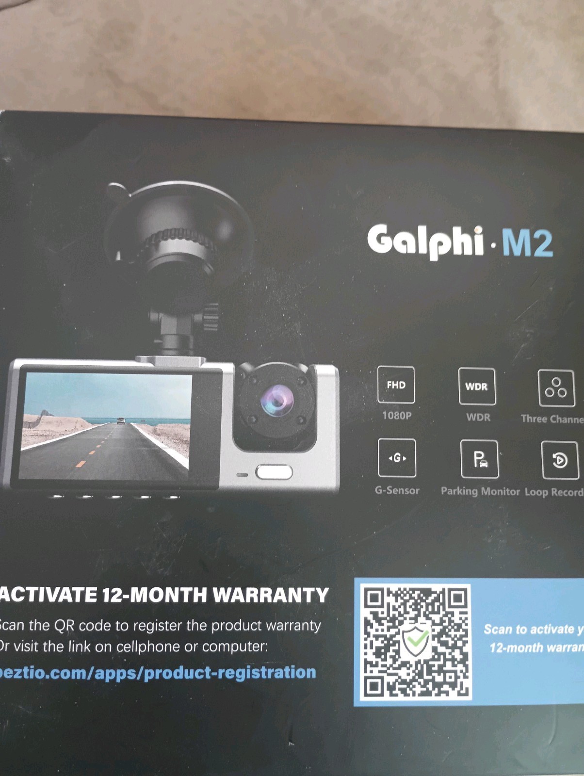 Galphi M2 3 Channels Dash Cam, Open Box Untouched. 1080P High Quality