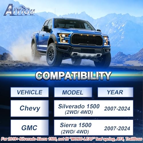 3″ Front, 2″ Rear Lift Kit for 2007-2024 Silverado 1500 Sierra 1500 – Fits 2WD