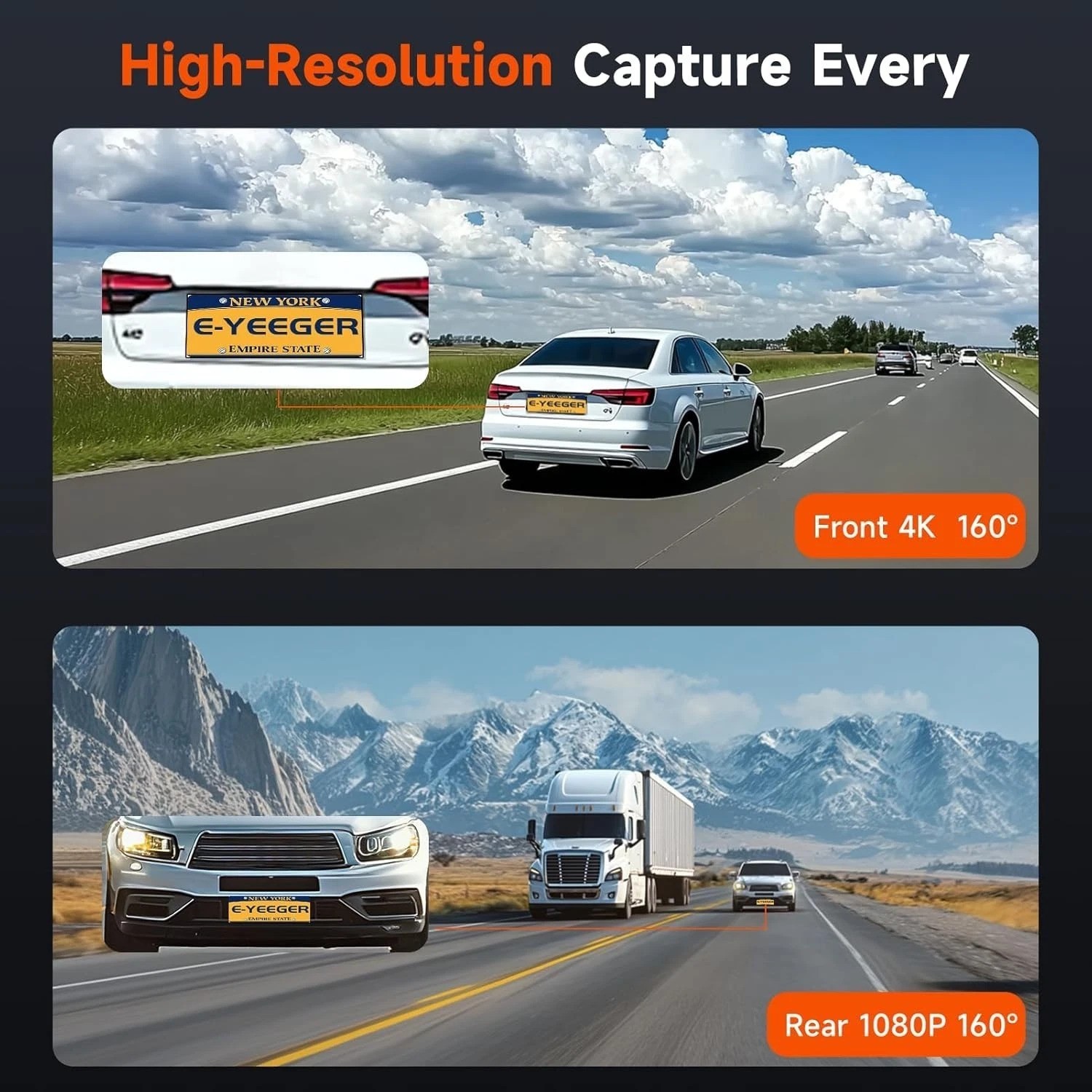 Dash Cam Front and Rear, 4K+1080P Dual Channel Dash Camera for Cars with Nigh…