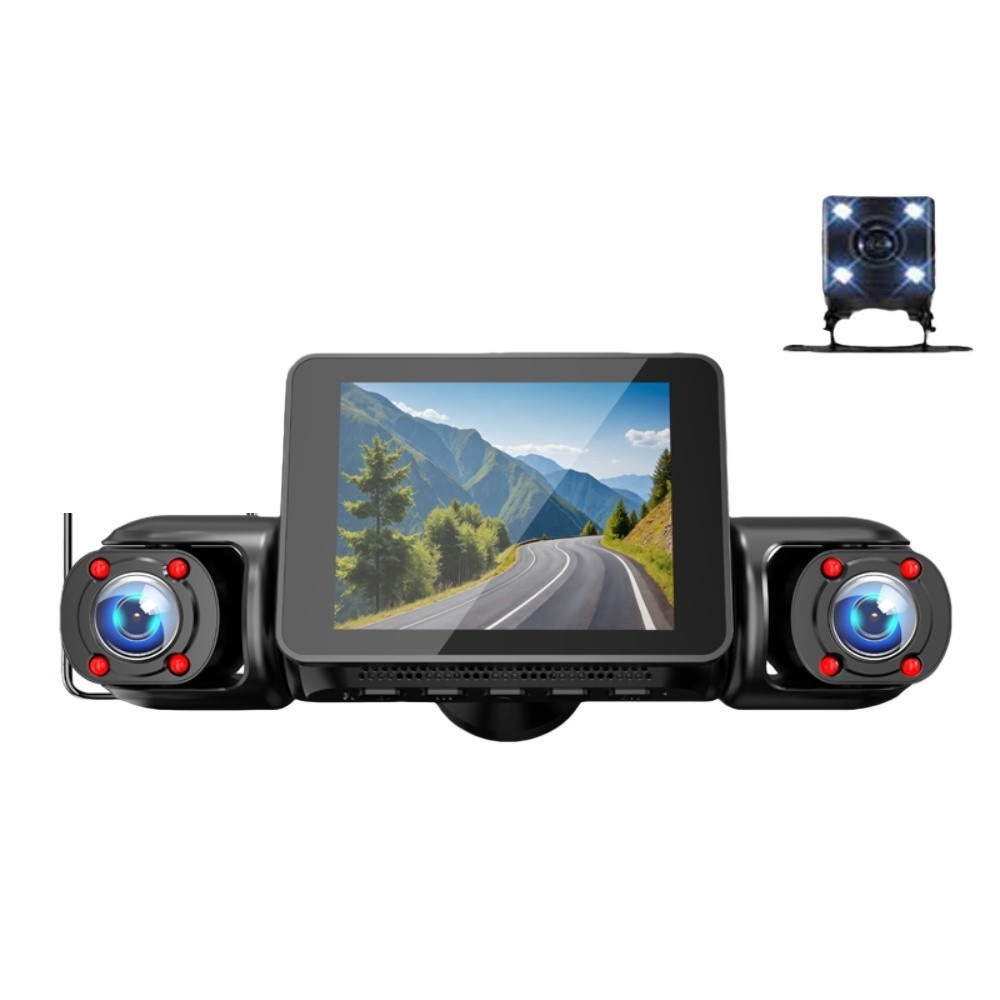 360° 4 Channel 1080P Car Dash Cam Front Rear Left Right Camera Driving Recorder