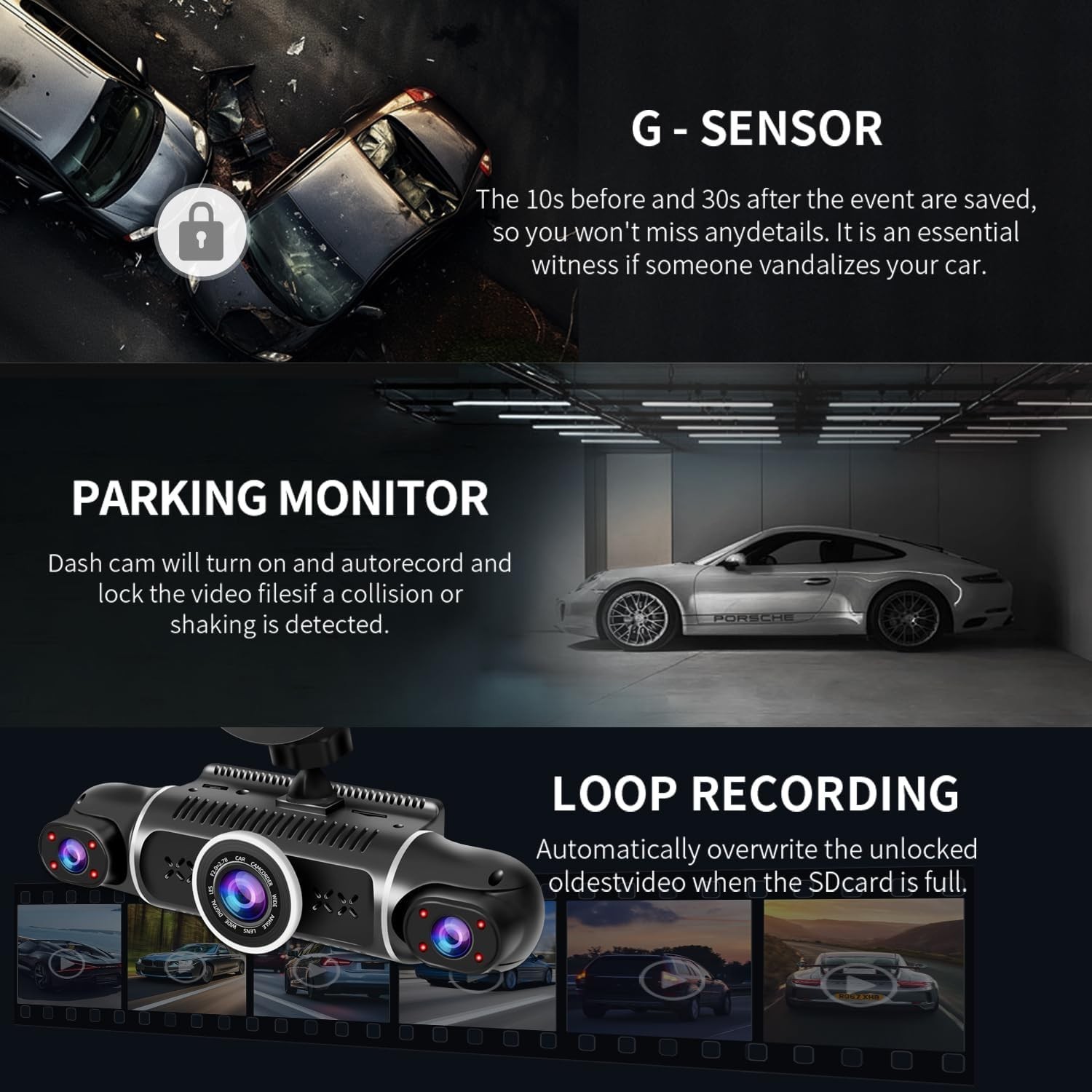 360° 4-Channel Dash Cam with Night Vision, GPS & WiFi – FHD 2K+1080P System