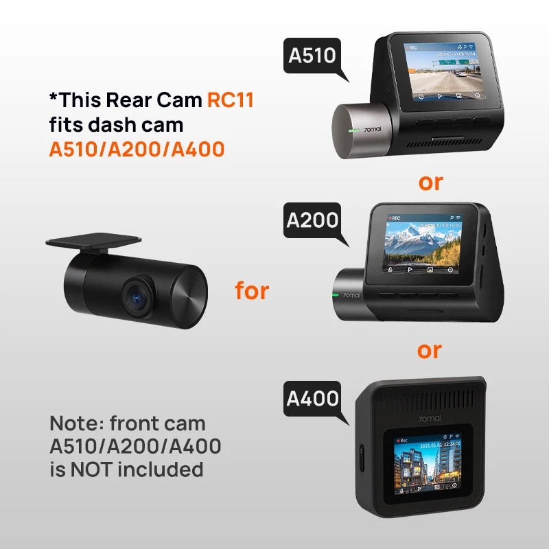 70MAI Dash Rear Cam RC11 Camera Recorder HD DVR For 70mai 810 M800 A510 A200 AU