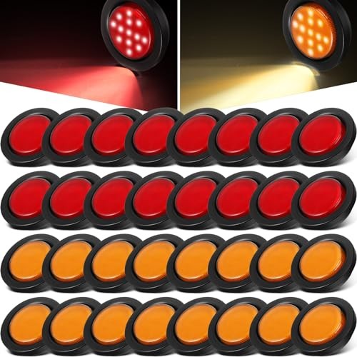 Pcs 2.5″ Round Clearance Lights 13 LED Front Rear Side Marker Waterproof 32