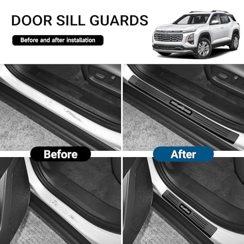 4PCS Door Sill Protector for Chevy for Chevy 2025-2026 Equinox (Matte Black)