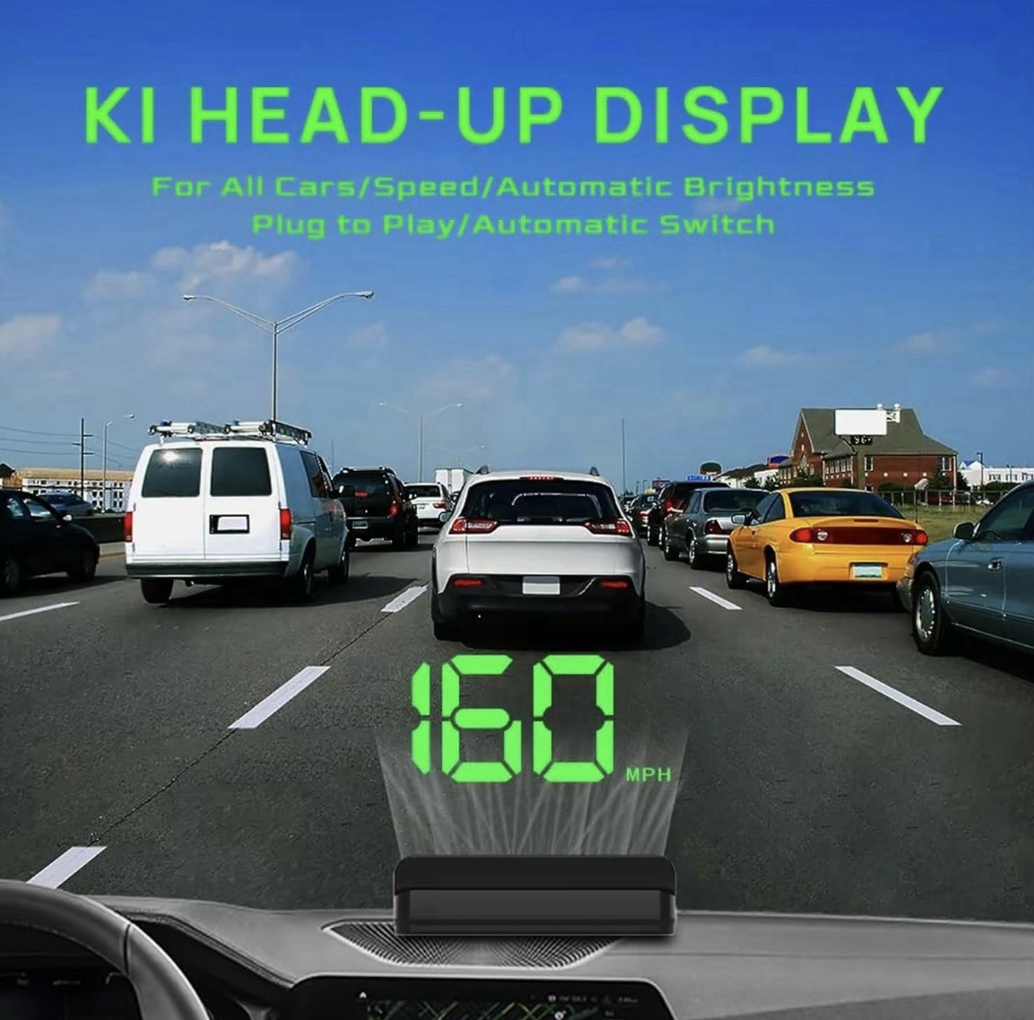 Car HUD Head-up Display GPS Universal Digital Speedometer Windshield Projector
