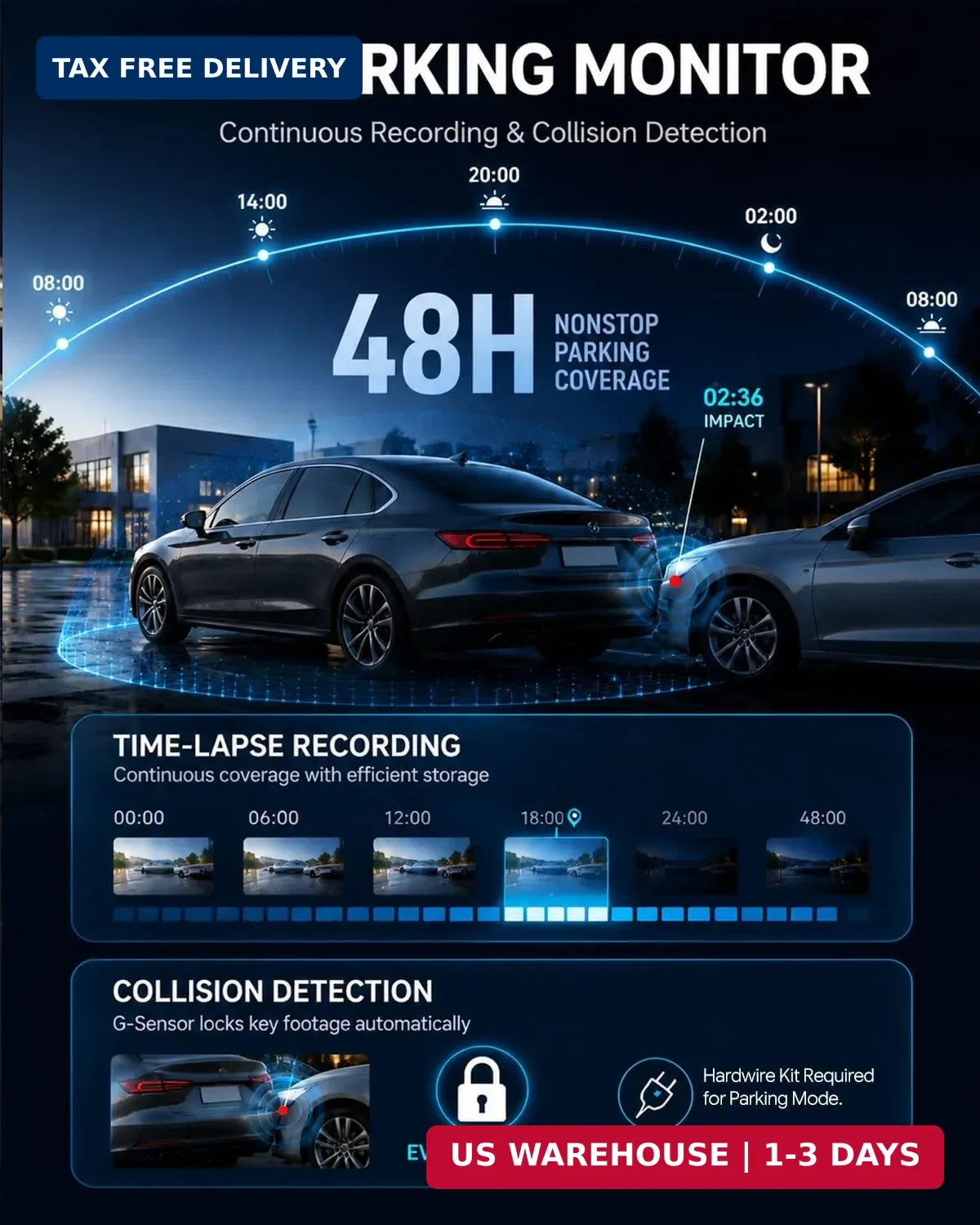 4K+2.5K Dual Dash Cam Front Rear F1.4 Night Vision Dash Camera | 3.69″ LCD, 5.8G