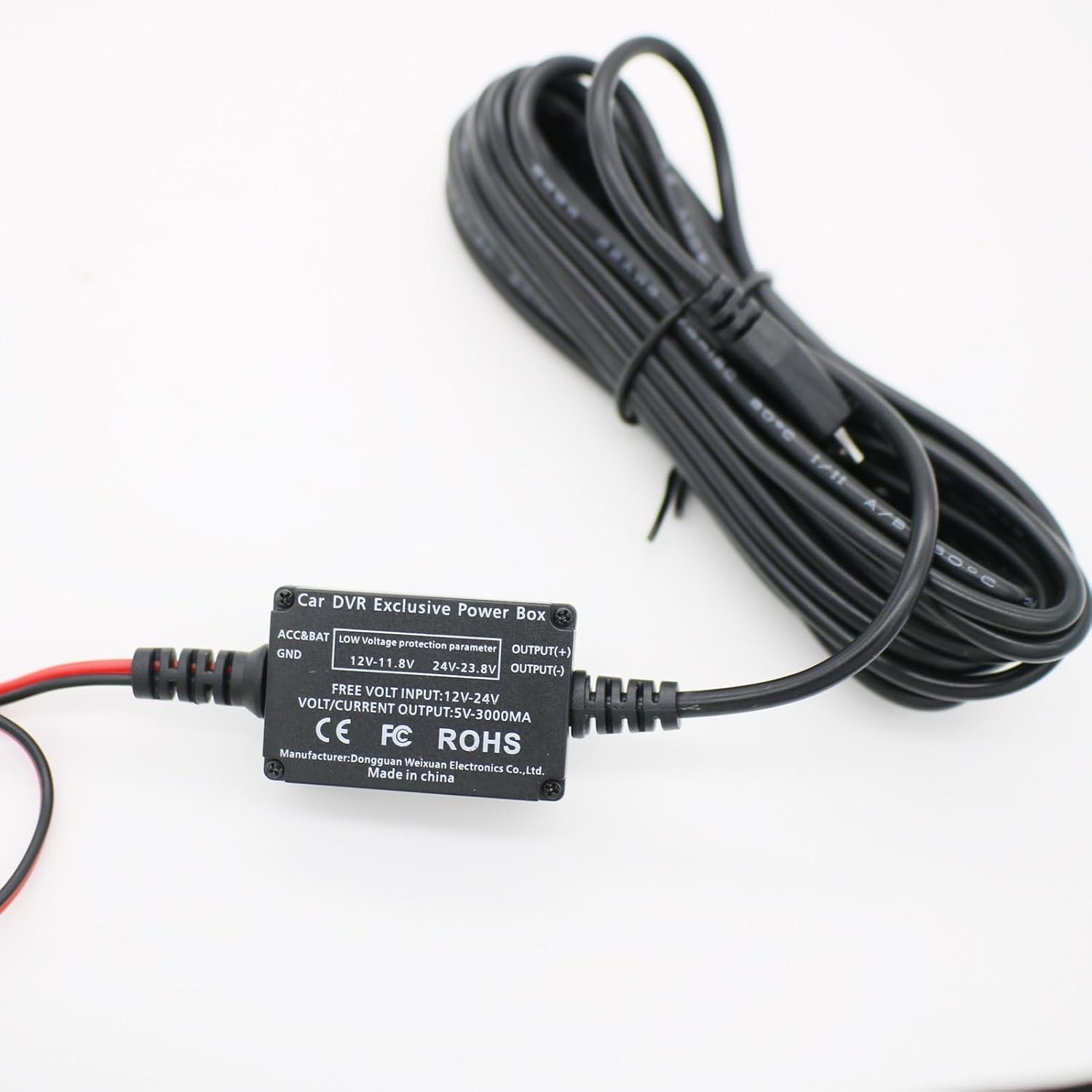 Hardwire Kit 15ft Micro USB Dash Cam for Cobra SC201 SC200D Garmin Parking