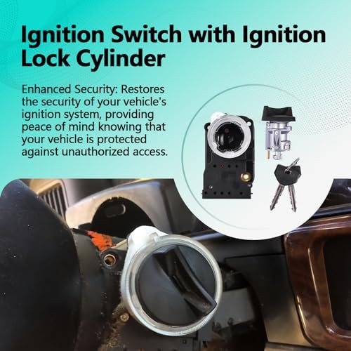 Ignition Switch with Ignition Lock Cylinder Fits for 1997-1998 Grand Cherokee,
