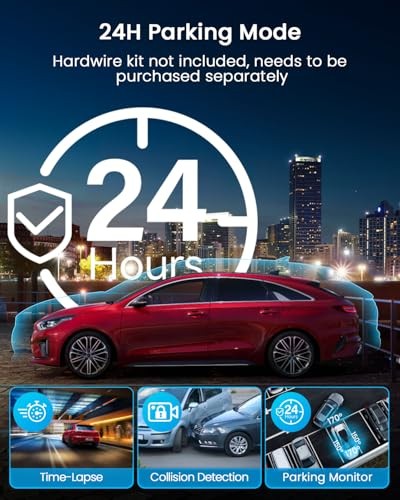4 Channel Dash Cam 360° Front Rear Side Inside 1080P Night Vision WiFi 128GB