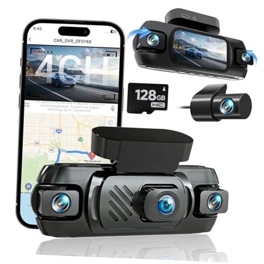 4K Front and Rear with Cabin, 4K+1080P+1080P Dash Camera for 4 Channel Dash Cam