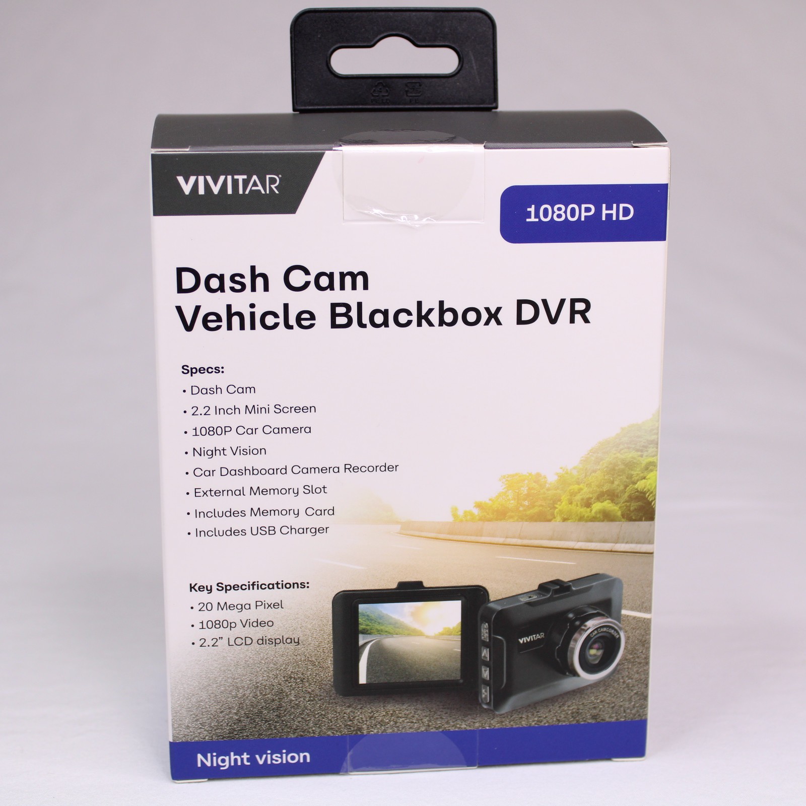 New/Sealed Vivitar Dash Cam Vehicle Blackbox DVR 1080P HD Night Vision 2.2 Inch