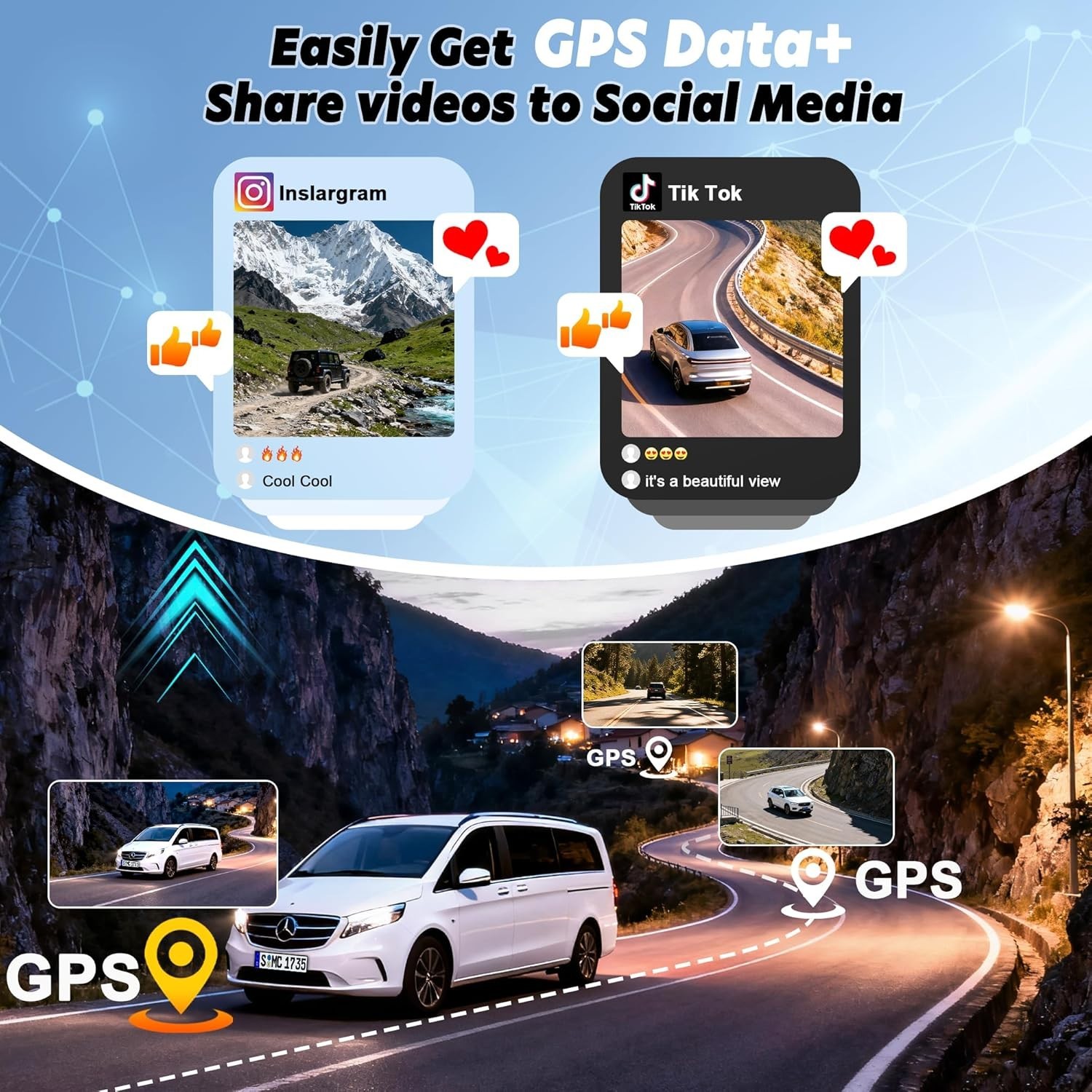 Dash Cam Front and Rear, 128GB Card Included, Dash Camera for Cars 5.8G/2.4G