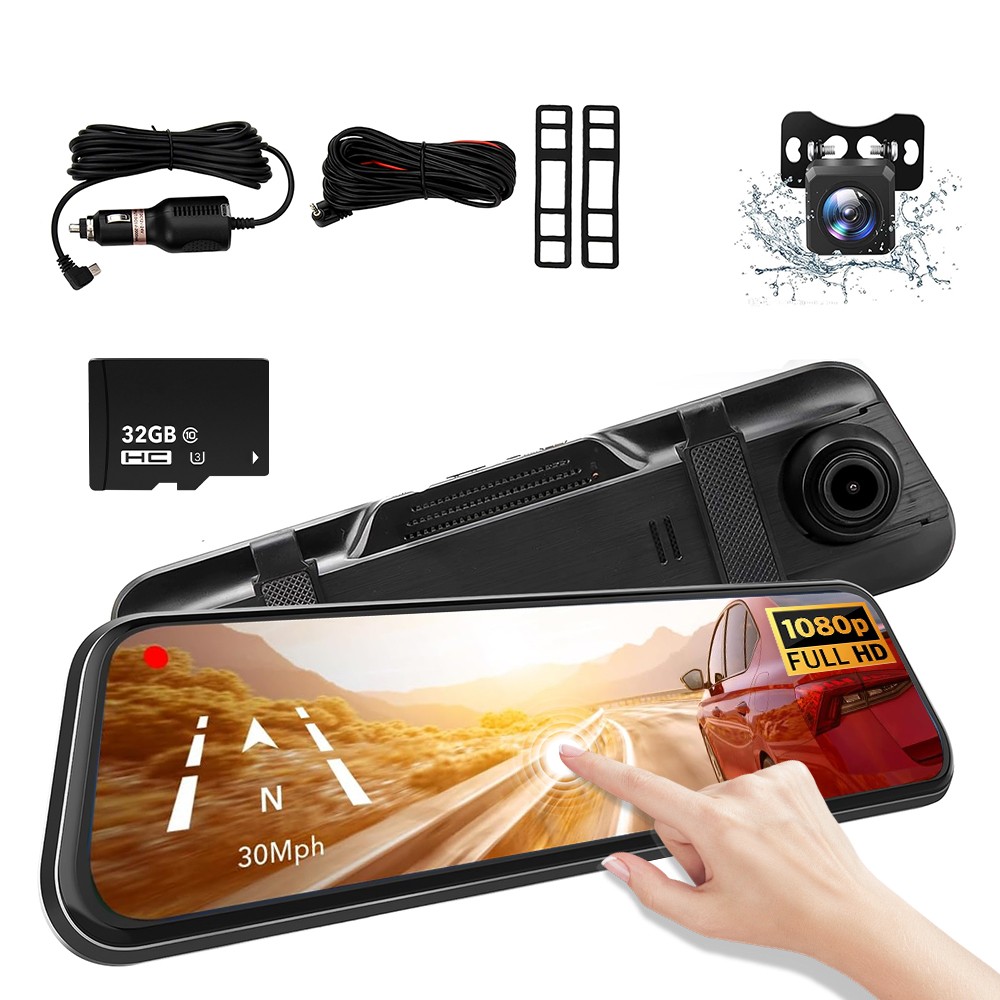 10″ Car Video Recorder 1080P Dash Cam Front View Car DVR Loop Recording G-Sensor