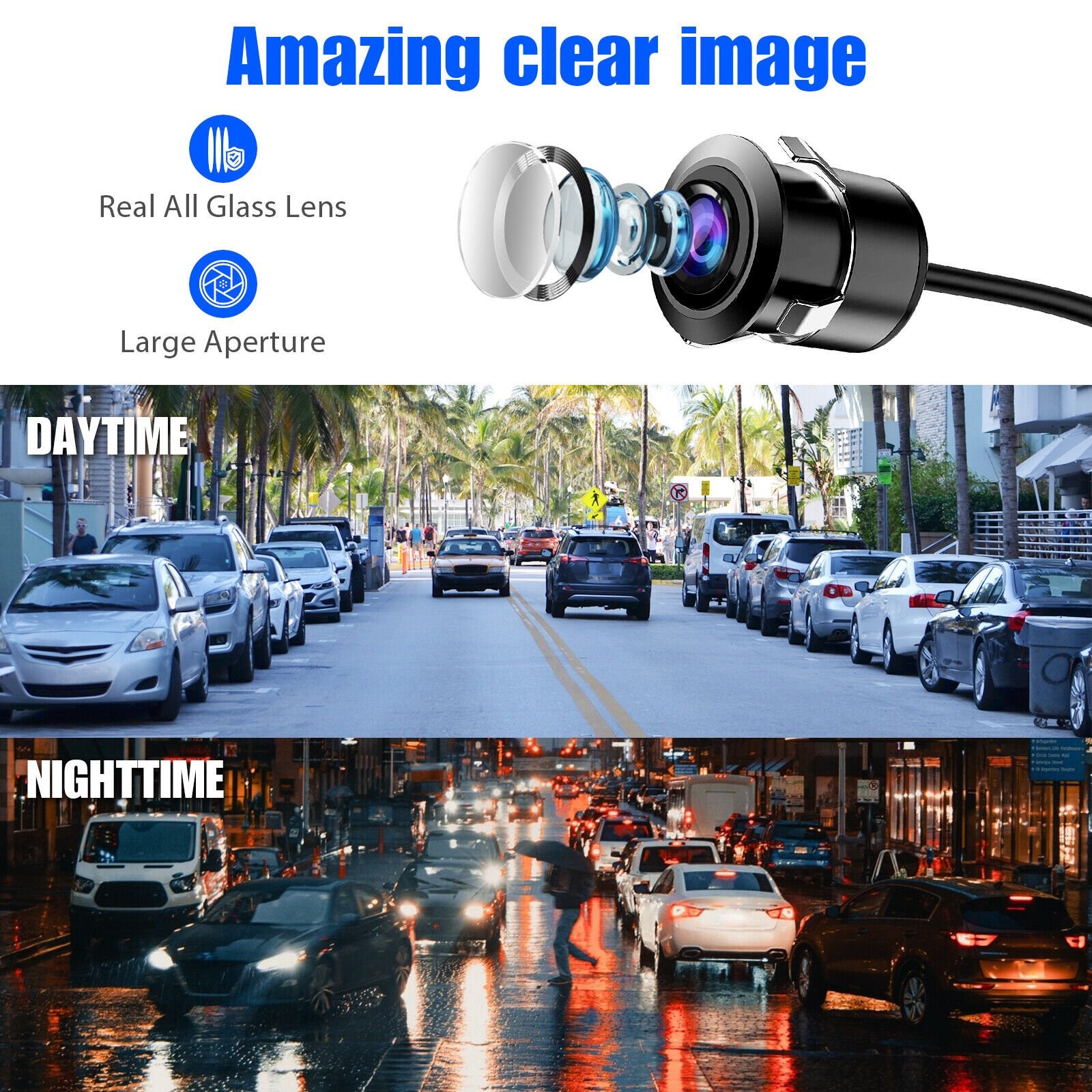 170° Wide CMOS Car Rear View Reverse Backup Day Night Vision Parking Camera HD