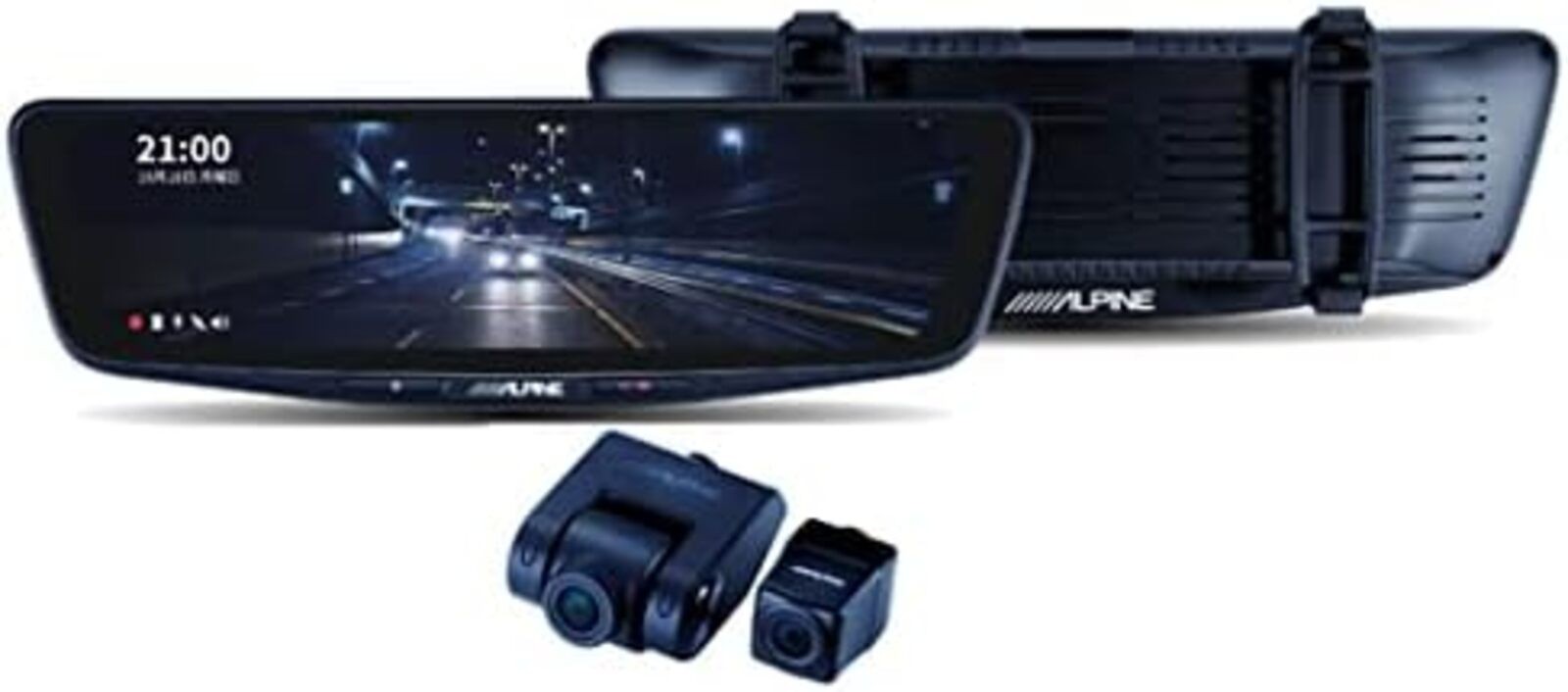 Alpine 10-Inch Digital Mirror With Drive Recorder Band-Mounted DVR-DM1000B-OC