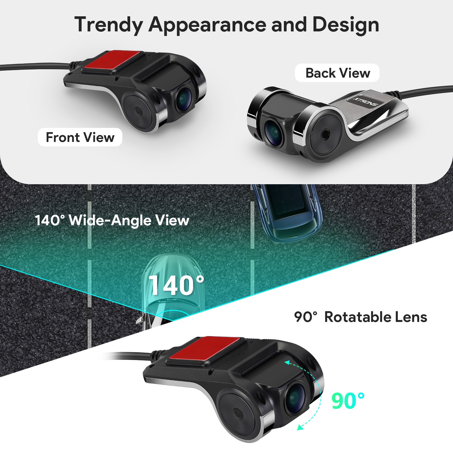 ADAS 2K QHD DVR Driver Assistance Car Camera Video Decorder Dash Cam Sound 140°