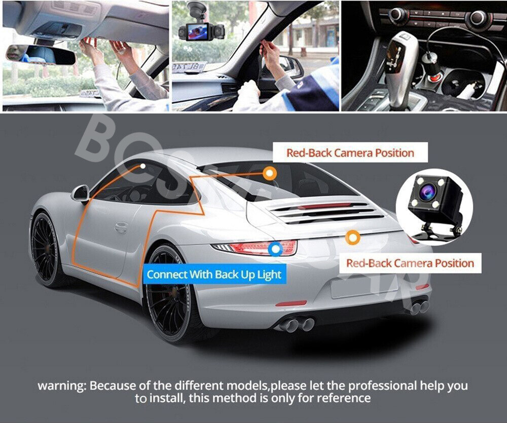 HD1080P WiFi Dashcam Car DVR Parking Monitor APP Connect 170° Wide Angle 3in