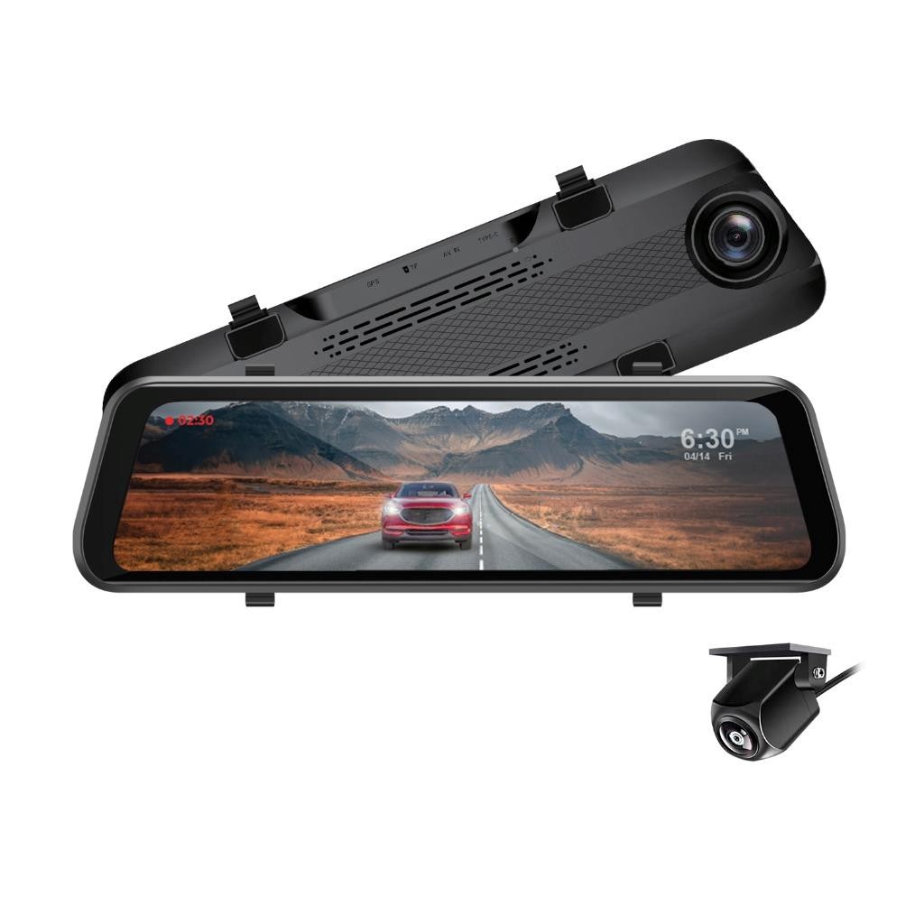 GekoGear Orbit D100 2 Channel 1080P Front / 1080P Rearview Mirror Dashcam – NEW