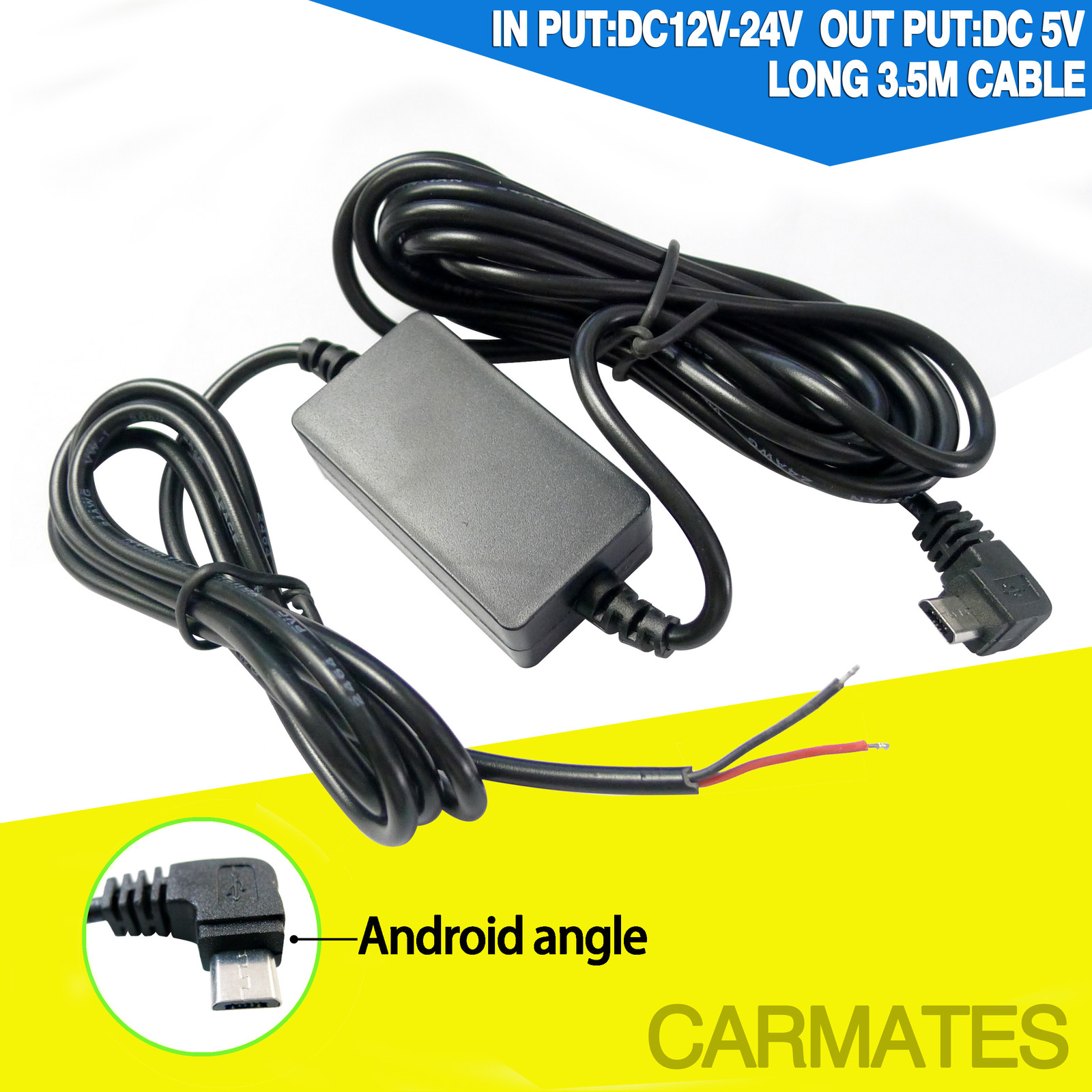 12V-24V DC Power Converter Android angle for hino toyota car camera dvr monitor