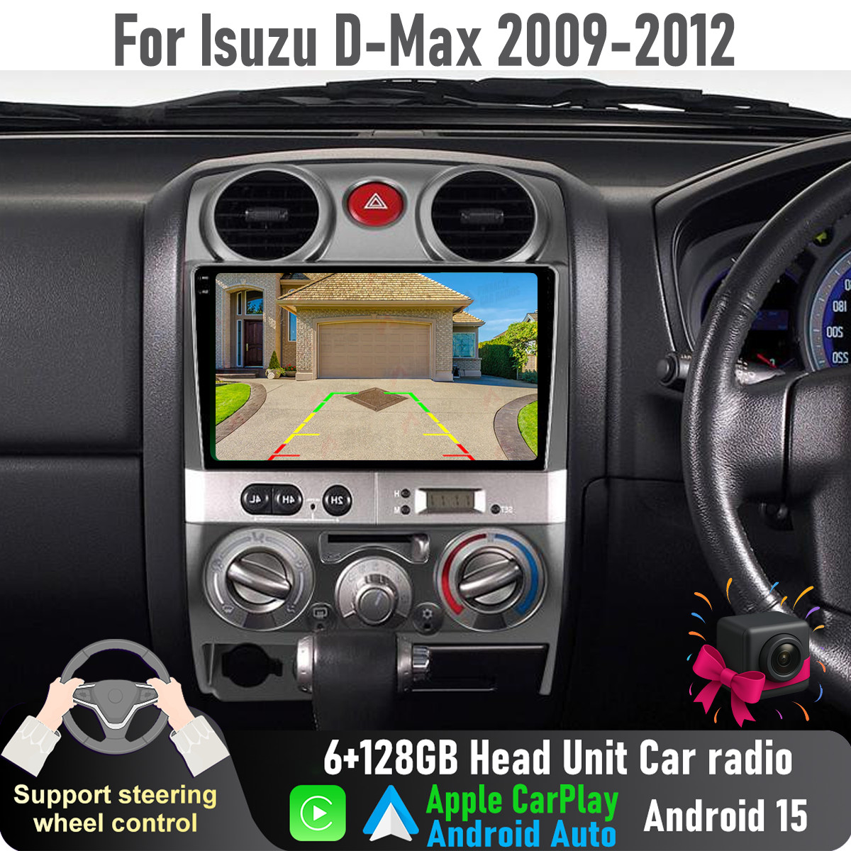 Camera Apple CarPlay Auto 6+128GB Head Unit Car radio For Isuzu D-max 2009-2012