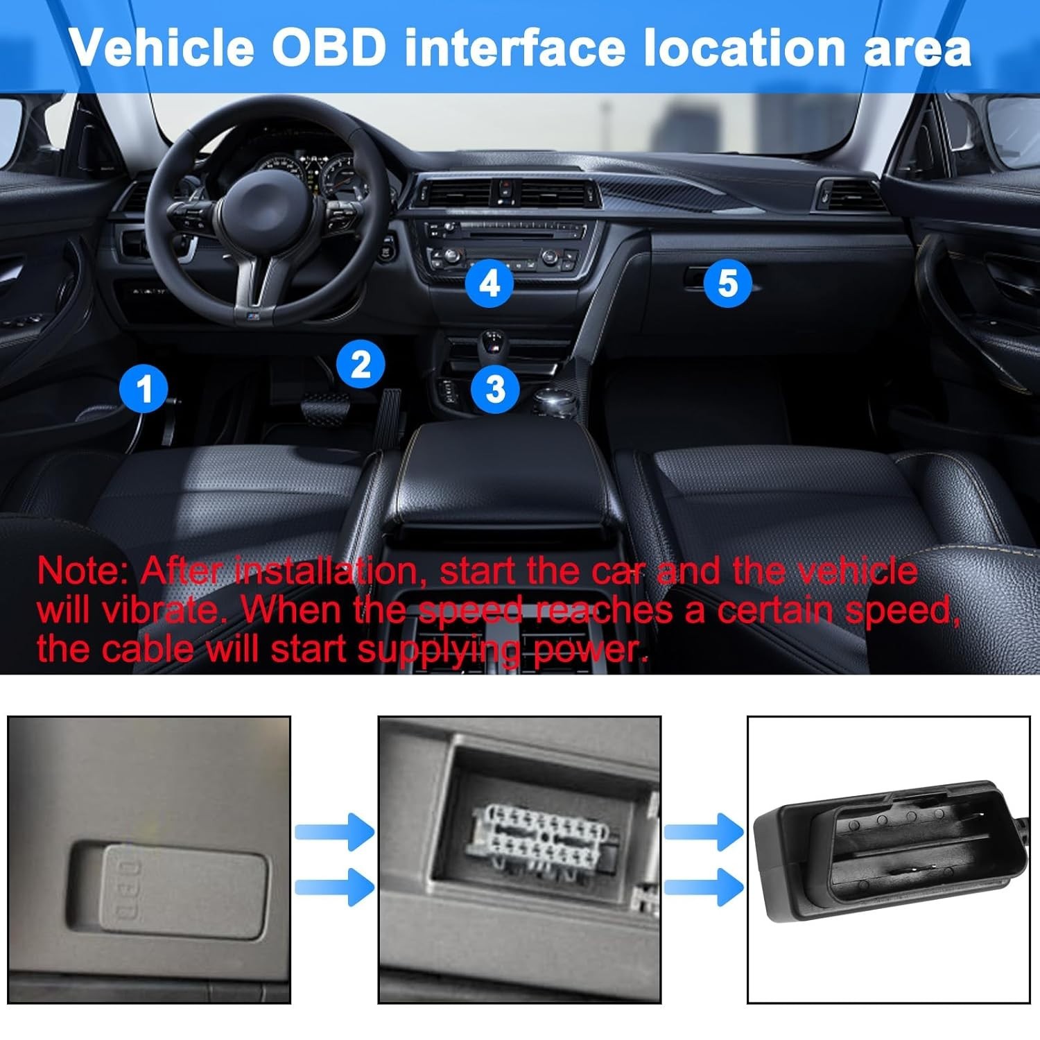 OBD Power Cable for Dash Camera OBD2 to Type C Adapter Hardwire Charger Cable