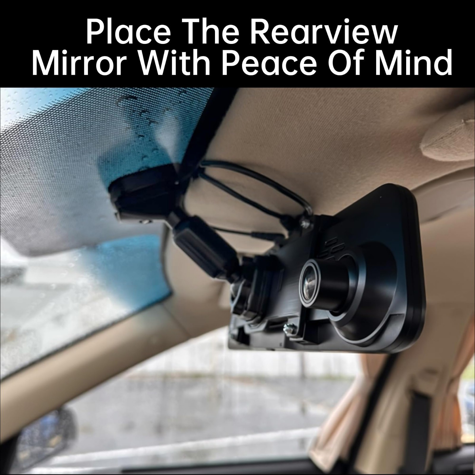 Rear View Mirror Dash Cam Mount Kit – Adjustable Back Plate for 5.5″ to 12″ Came