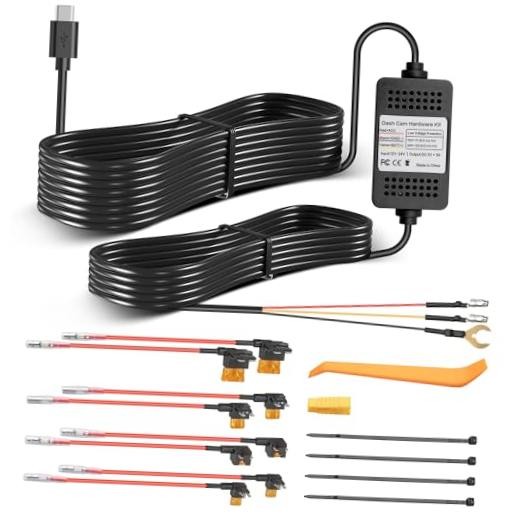 Type-C USB C Port Dash Cam Hardwire Kit, 3-Lead Acc Hard Wire Kit for Dash
