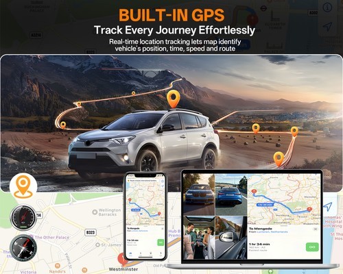 Dash Cam 4 Channel 360°Front&Rear Inside Night Vision FHD 1080P Car Camera 128GB
