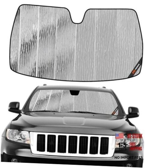 Windshield Sunshade 2011-2013 without Rearview Mirror Mounted Camera Silver