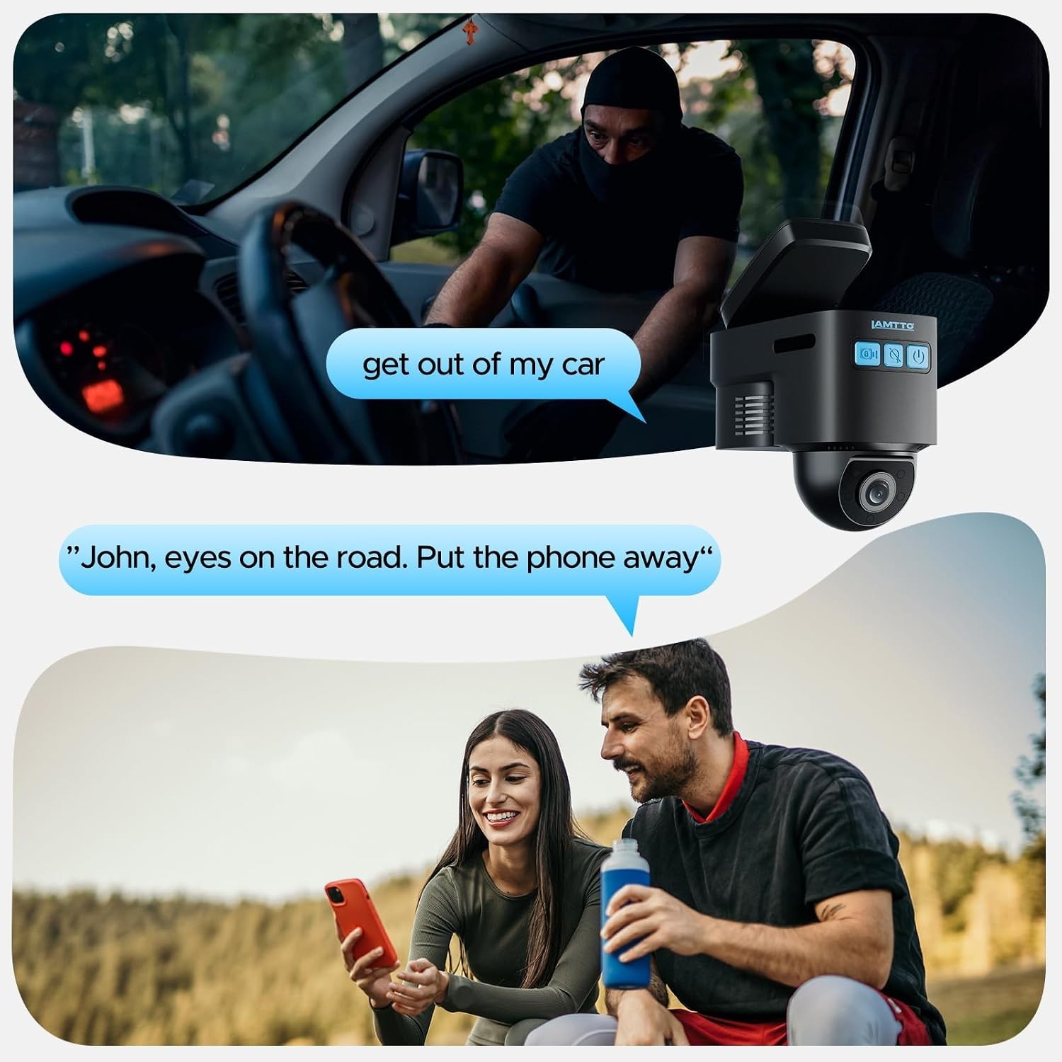 1080p Dual Dash Cam with Two-Way Voice & GPS for Fleet & Teen Safety
