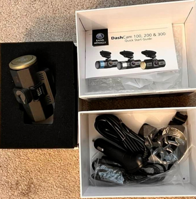 RAND MCNALLY DASH CAM 300 W/ GPS 2″ LCD SCREEN NEVER USED OPEN BOX